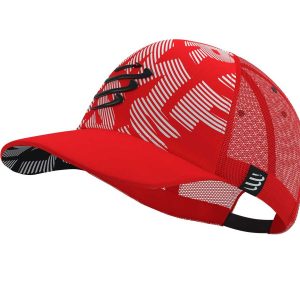 Compressport Gorra Trucker rojo blanco
