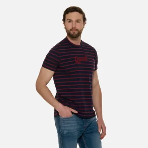 CAMISETA MANGA CORTA COLOR AZUL OSCURO - ROJO